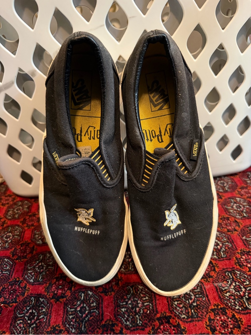 Vans Black Hufflepuff Slip-On Sneakers